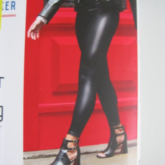 JANE and BLEECKER Women's soft stretch Faux Leather Legging, black  S (1222) - Picture 2 of 12